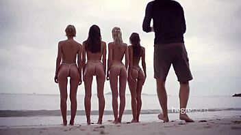 Sono Stordito da 4 Belle Ragazze Nude sulla Spiaggia. Wow, Proprio Wow!