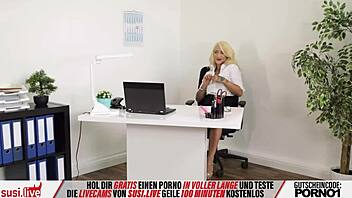 What if her boss saw this blonde teen dancing with dildo on webcam?