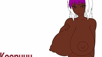 I painted this hentai girl with extra large breasts, but I made a mistake on the size lol