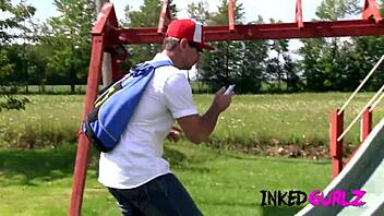 Inked Gurlz - Emo Punk Fairy Caught And Fucked Outdoors!