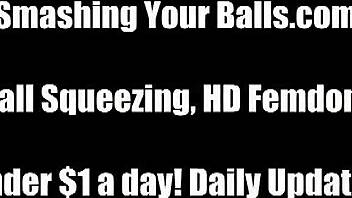 Your balls are mine now for brutal kicking and total femdom humiliation