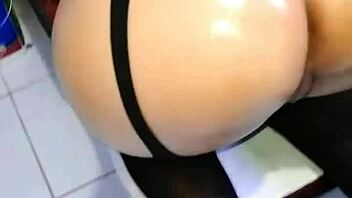 damn, check this latina's big juicy ass in anal play! 🍑