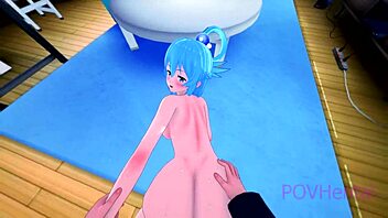 konosuba aqua gets used in hentai parody