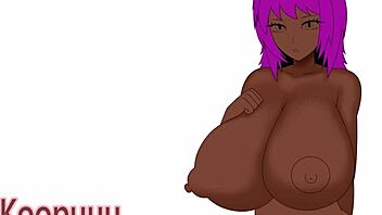 I painted this hentai girl with extra large breasts, but I made a mistake on the size lol