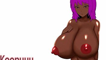 I painted this hentai girl with extra large breasts, but I made a mistake on the size lol