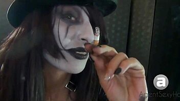 goth smoking styles with big tits