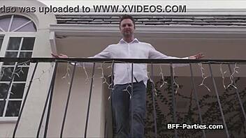 Lucky statesman gets wild with three big-titted babes at steamy party.