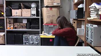 Tattoed teen receives doggystyle fuck ramming her pussy from behind in office, cowgirl facial condom brunette natural tits amateurs