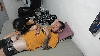 my girlfriend's neighbor sucked my cock when i asked