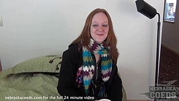 Iowa Girl Next Door Bangs Herself with Dildo