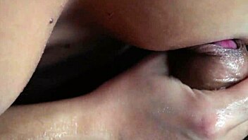 I play with my tits to jerk him off and cover them with cum