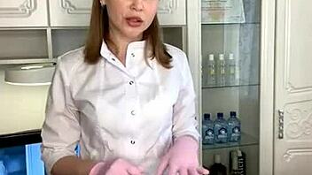 Sugarnadya expertly depilates a pierced penis in close-up reality action