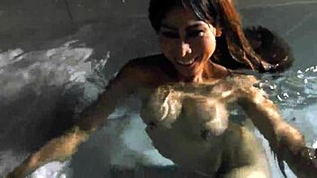 Outdoor Blowjob Rocks at Swimming Pool Party