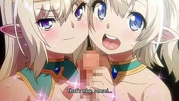 Three busty anime babes in a steamy threesome