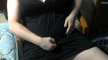 kay kumming masturbates in her black dress as a tgirl