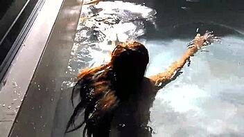 Outdoor Blowjob Rocks at Swimming Pool Party