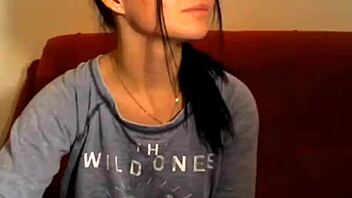 A girl with blue eyes indulges in self-pleasure on webcam - www.catchmedirty.com