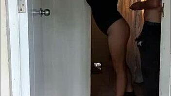 Intense sex on the edge of the bed with my stepmother