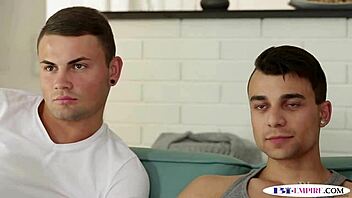 Bisexual hunk gets assfucked while licking pussy 😈