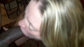 Kim gives a blowjob to my huge black cock