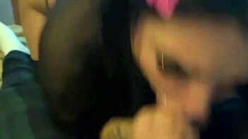 Tattooed asian girl in lingerie gives intense blowjob to monster cock 😈💦