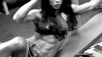 Bikini fitness models perform sexy workouts