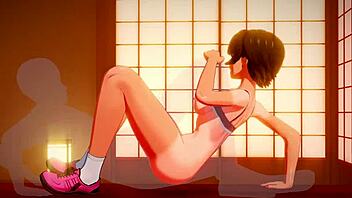 Mio Katou indulges in solo pleasure, reaching climax and experiencing creampie in a 3D animated hentai video