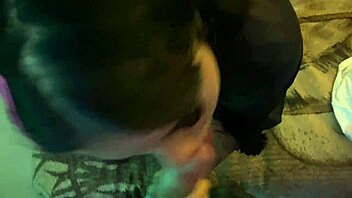 Tattooed asian girl in lingerie gives intense blowjob to monster cock 😈💦