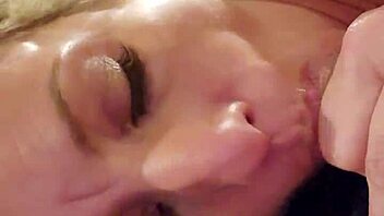 Horny wife gives morning blowjob