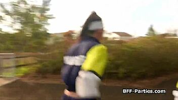 Runner Pussies Stacked In Foursome Fuck