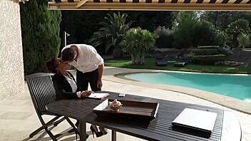 Rough sex with busty blonde babe in doggystyle cumshot