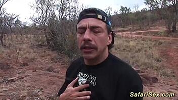 A skinny African babe gets fucked outdoors in this reality scene.