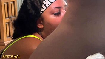 ebony throat goat gets huge facial cumshot from white man