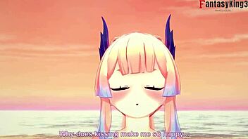 kokomi in bikini gives blowjob in genshin impact 😍