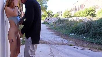 Watch shy Andrea Lapiedra get fucked in public