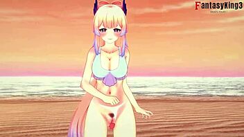 kokomi in bikini gives blowjob in genshin impact 😍