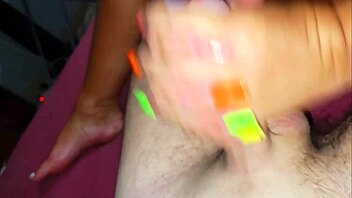 Mature housewife in panties gets fucked, with a surprising ending on her soles up close.