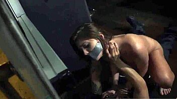 tall woman dominates in rough strap threesome with double penetration