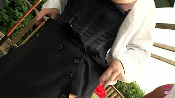 does this chunky blonde babe love getting fucked outdoors by two hung guys?