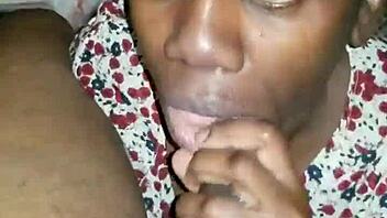 Casual ball licking session with intense tongue action.