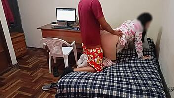 Beautiful neighbor gets fucked doggystyle after movies