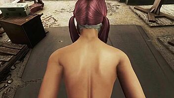 Pink Haired Girl Bound in Rough Anal Scene