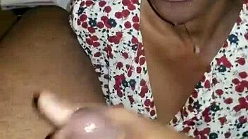 Casual ball licking session with intense tongue action.