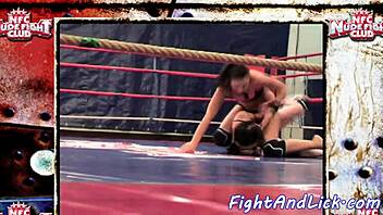 European young women with attractive buttocks engage in wrestling