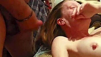 Watch this little redhead get face fucked with slaps and teasing blowjob?