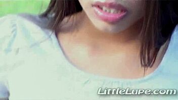 Little Lupe feels intense pleasure rubbing her pussy outdoors