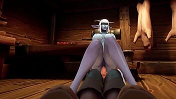 Elf Teases Night Elf In Kitchen.