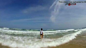 Naked stroll along southern beaches post-intimate encounter