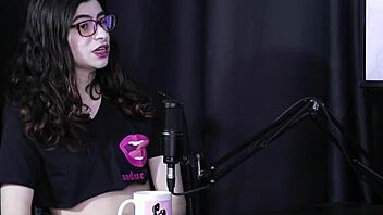 Yumi Trap Transsexual In Sheer Red Lingerie Fucks With Ex In Group Sex