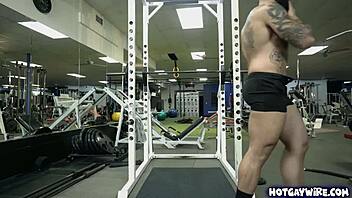 Two Stunning Horny Jocks Fuck Doggystyle At The Gym